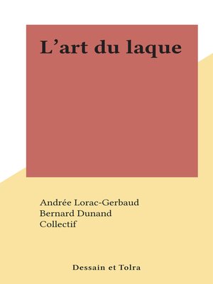 cover image of L'art du laque